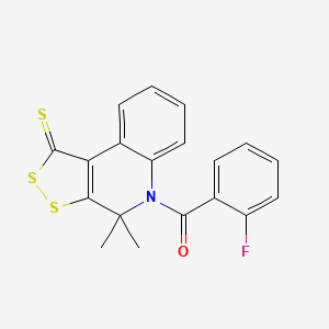 (4,4-dimethyl-1-thioxo-1,4-dihydro-5H-[1,2]dithiolo[3,4-c]quinolin-5-yl)(2-fluorophenyl)methanone - 
