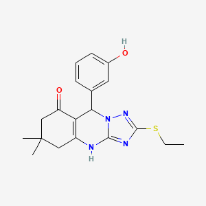 2-(ethylsulfanyl)-9-(3-hydroxyphenyl)-6,6-dimethyl-5,6,7,9-tetrahydro[1,2,4]triazolo[5,1-b]quinazolin-8(4H)-one - 