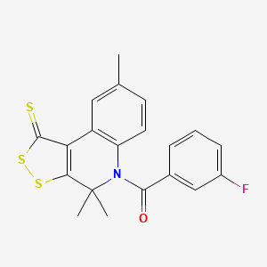 (3-fluorophenyl)(4,4,8-trimethyl-1-thioxo-1,4-dihydro-5H-[1,2]dithiolo[3,4-c]quinolin-5-yl)methanone - 