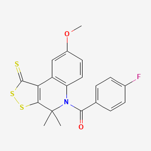 (4-fluorophenyl)(8-methoxy-4,4-dimethyl-1-thioxo-1,4-dihydro-5H-[1,2]dithiolo[3,4-c]quinolin-5-yl)methanone - 