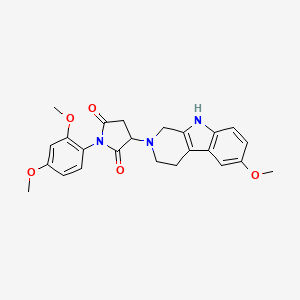 1-(2,4-dimethoxyphenyl)-3-(6-methoxy-1,3,4,9-tetrahydro-2H-beta-carbolin-2-yl)pyrrolidine-2,5-dione - 