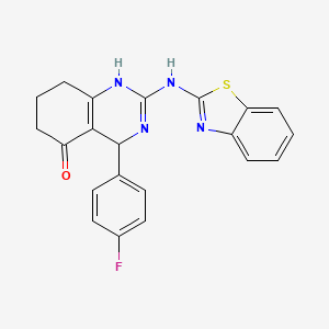 2-(1,3-benzothiazol-2-ylamino)-4-(4-fluorophenyl)-4,6,7,8-tetrahydroquinazolin-5(1H)-one - 