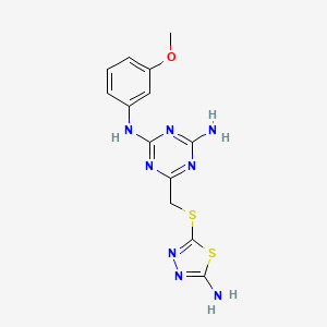 6-{[(5-amino-1,3,4-thiadiazol-2-yl)sulfanyl]methyl}-N-(3-methoxyphenyl)-1,3,5-triazine-2,4-diamine - 