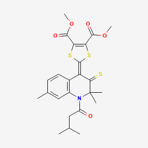 dimethyl 2-[2,2,7-trimethyl-1-(3-methylbutanoyl)-3-thioxo-2,3-dihydro-4(1H)-quinolinyliden]-1,3-dithiole-4,5-dicarboxylate - 