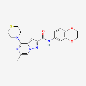 N-(2,3-dihydro-1,4-benzodioxin-6-yl)-6-methyl-4-(thiomorpholin-4-yl)pyrazolo[1,5-a]pyrazine-2-carboxamide - 
