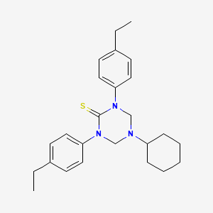 5-Cyclohexyl-1,3-bis(4-ethylphenyl)-1,3,5-triazinane-2-thione - 