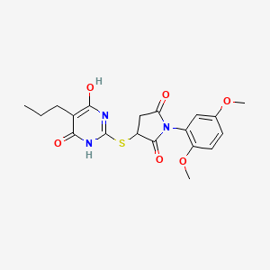 3-[(4,6-Dihydroxy-5-propylpyrimidin-2-yl)sulfanyl]-1-(2,5-dimethoxyphenyl)pyrrolidine-2,5-dione - 