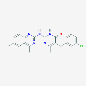 5-(3-chlorobenzyl)-2-[(4,6-dimethylquinazolin-2-yl)amino]-6-methylpyrimidin-4(3H)-one - 