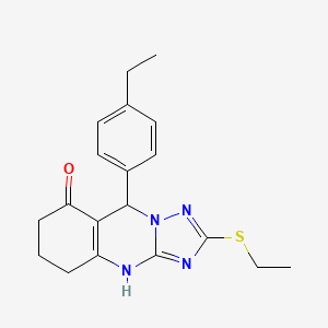 9-(4-ethylphenyl)-2-(ethylsulfanyl)-5,6,7,9-tetrahydro[1,2,4]triazolo[5,1-b]quinazolin-8(4H)-one - 