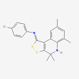 (4-chlorophenyl)(4,4,6,8-tetramethyl-4,5-dihydro-1H-[1,2]dithiolo[3,4-c]quinolin-1-ylidene)amine - 