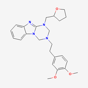 3-[2-(3,4-Dimethoxyphenyl)ethyl]-1-(tetrahydrofuran-2-ylmethyl)-1,2,3,4-tetrahydro[1,3,5]triazino[1,2-a]benzimidazole - 