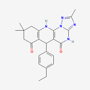 2-(4-ethylphenyl)-6,6,13-trimethyl-9,11,12,14,16-pentazatetracyclo[8.7.0.03,8.011,15]heptadeca-1(10),3(8),12,14-tetraene-4,17-dione - 