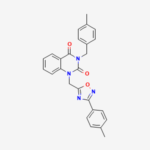 3-(4-methylbenzyl)-1-((3-(p-tolyl)-1,2,4-oxadiazol-5-yl)methyl)quinazoline-2,4(1H,3H)-dione - 
