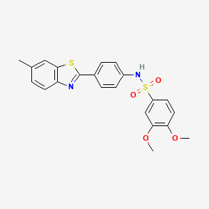 3,4-dimethoxy-N-[4-(6-methyl-1,3-benzothiazol-2-yl)phenyl]benzene-1-sulfonamide - 