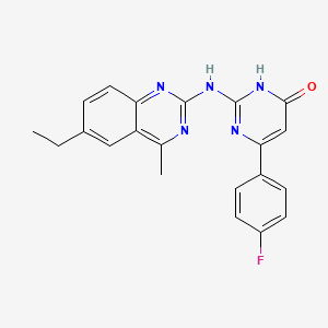 2-[(6-ethyl-4-methylquinazolin-2-yl)amino]-6-(4-fluorophenyl)pyrimidin-4(3H)-one - 