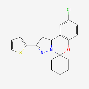 9-Chloro-2-(thiophen-2-YL)-1,10B-dihydrospiro[benzo[E]pyrazolo[1,5-C][1,3]oxazine-5,1'-cyclohexane] - 