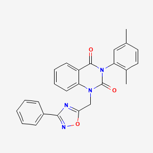 3-(2,5-dimethylphenyl)-1-((3-phenyl-1,2,4-oxadiazol-5-yl)methyl)quinazoline-2,4(1H,3H)-dione - 