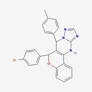 6-(4-bromophenyl)-7-(4-methylphenyl)-7,12-dihydro-6H-chromeno[4,3-d][1,2,4]triazolo[1,5-a]pyrimidine - 303104-28-1