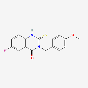 6-fluoro-3-[(4-methoxyphenyl)methyl]-2-sulfanylidene-1H-quinazolin-4-one - 