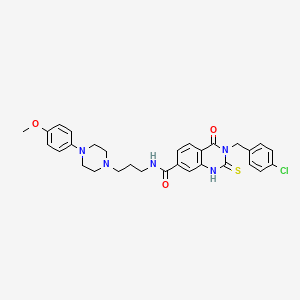 3-(4-chlorobenzyl)-N-(3-(4-(4-methoxyphenyl)piperazin-1-yl)propyl)-4-oxo-2-thioxo-1,2,3,4-tetrahydroquinazoline-7-carboxamide - 