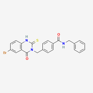 N-benzyl-4-[(6-bromo-4-oxo-2-sulfanylidene-1H-quinazolin-3-yl)methyl]benzamide - 