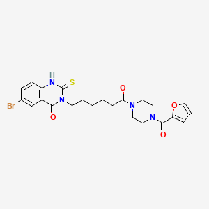 6-bromo-3-[6-[4-(furan-2-carbonyl)piperazin-1-yl]-6-oxohexyl]-2-sulfanylidene-1H-quinazolin-4-one - 