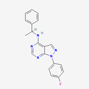 1-(4-fluorophenyl)-N-(1-phenylethyl)-1H-pyrazolo[3,4-d]pyrimidin-4-amine - 