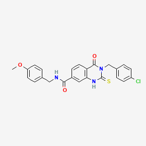 3-[(4-chlorophenyl)methyl]-N-[(4-methoxyphenyl)methyl]-4-oxo-2-sulfanylidene-1H-quinazoline-7-carboxamide - 