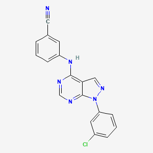 3-{[1-(3-chlorophenyl)-1H-pyrazolo[3,4-d]pyrimidin-4-yl]amino}benzonitrile - 