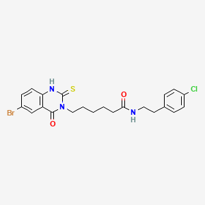 6-(6-bromo-4-oxo-2-sulfanylidene-1H-quinazolin-3-yl)-N-[2-(4-chlorophenyl)ethyl]hexanamide - 