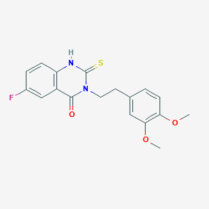 3-[2-(3,4-dimethoxyphenyl)ethyl]-6-fluoro-2-sulfanylidene-1H-quinazolin-4-one - 
