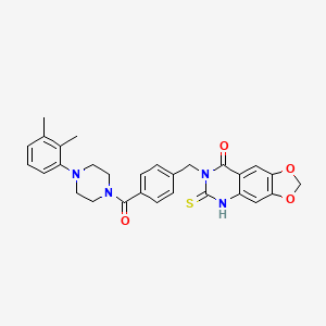 7-(4-(4-(2,3-dimethylphenyl)piperazine-1-carbonyl)benzyl)-6-thioxo-6,7-dihydro-[1,3]dioxolo[4,5-g]quinazolin-8(5H)-one - 