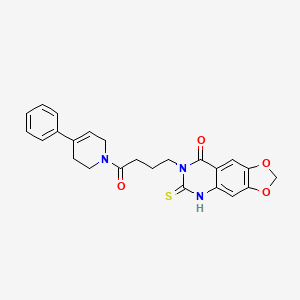 7-[4-oxo-4-(4-phenyl-3,6-dihydro-2H-pyridin-1-yl)butyl]-6-sulfanylidene-5H-[1,3]dioxolo[4,5-g]quinazolin-8-one - 