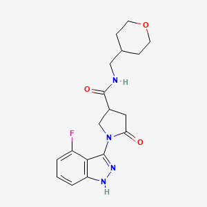 1-(4-fluoro-1H-indazol-3-yl)-5-oxo-N-(tetrahydro-2H-pyran-4-ylmethyl)-3-pyrrolidinecarboxamide - 