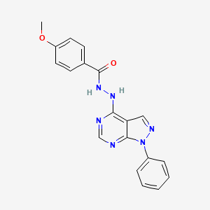4-methoxy-N'-(1-phenyl-1H-pyrazolo[3,4-d]pyrimidin-4-yl)benzohydrazide - 