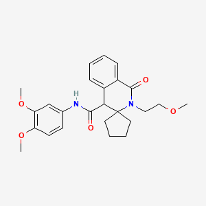 N-(3,4-dimethoxyphenyl)-2'-(2-methoxyethyl)-1'-oxo-1',4'-dihydro-2'H-spiro[cyclopentane-1,3'-isoquinoline]-4'-carboxamide - 