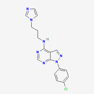 1-(4-chlorophenyl)-N-[3-(1H-imidazol-1-yl)propyl]-1H-pyrazolo[3,4-d]pyrimidin-4-amine - 