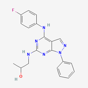 1-({4-[(4-fluorophenyl)amino]-1-phenyl-1H-pyrazolo[3,4-d]pyrimidin-6-yl}amino)propan-2-ol - 