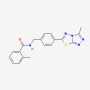 2-methyl-N-[4-(3-methyl[1,2,4]triazolo[3,4-b][1,3,4]thiadiazol-6-yl)benzyl]benzamide - 