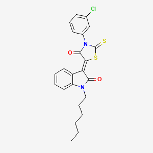 3-(3-chlorophenyl)-5-(1-hexyl-2-oxo-1,2-dihydro-3H-indol-3-yliden)-2-thioxo-1,3-thiazolan-4-one - 