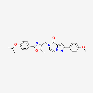 5-((2-(4-isopropoxyphenyl)-5-methyloxazol-4-yl)methyl)-2-(4-methoxyphenyl)pyrazolo[1,5-a]pyrazin-4(5H)-one - 