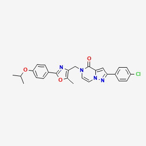 2-(4-chlorophenyl)-5-((2-(4-isopropoxyphenyl)-5-methyloxazol-4-yl)methyl)pyrazolo[1,5-a]pyrazin-4(5H)-one - 