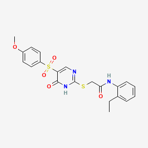 N-(2-ethylphenyl)-2-{[5-(4-methoxybenzenesulfonyl)-6-oxo-1,6-dihydropyrimidin-2-yl]sulfanyl}acetamide - 