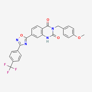 3-(4-methoxybenzyl)-7-(3-(4-(trifluoromethyl)phenyl)-1,2,4-oxadiazol-5-yl)quinazoline-2,4(1H,3H)-dione - 