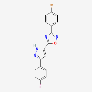 3-(4-bromophenyl)-5-[3-(4-fluorophenyl)-1H-pyrazol-5-yl]-1,2,4-oxadiazole - 