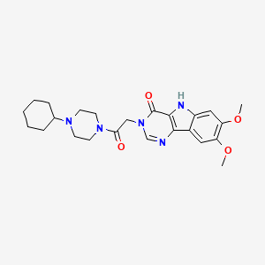 3-(2-(4-cyclohexylpiperazin-1-yl)-2-oxoethyl)-7,8-dimethoxy-3H-pyrimido[5,4-b]indol-4(5H)-one - 