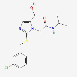 2-(2-{[(3-chlorophenyl)methyl]sulfanyl}-5-(hydroxymethyl)-1H-imidazol-1-yl)-N-(propan-2-yl)acetamide - 