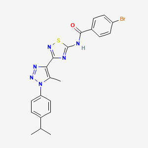 4-bromo-N-(3-{5-methyl-1-[4-(propan-2-yl)phenyl]-1H-1,2,3-triazol-4-yl}-1,2,4-thiadiazol-5-yl)benzamide - 