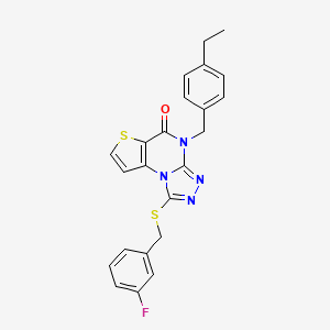 4-(4-ethylbenzyl)-1-((3-fluorobenzyl)thio)thieno[2,3-e][1,2,4]triazolo[4,3-a]pyrimidin-5(4H)-one - 