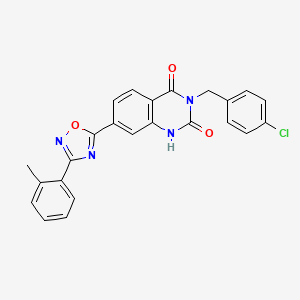 3-(4-chlorobenzyl)-7-(3-(o-tolyl)-1,2,4-oxadiazol-5-yl)quinazoline-2,4(1H,3H)-dione - 